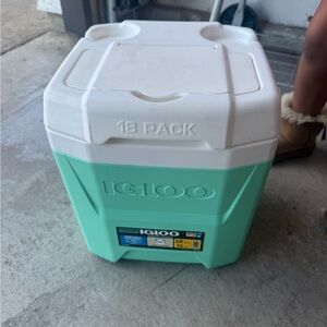 Igloo Cooler in White and Mint